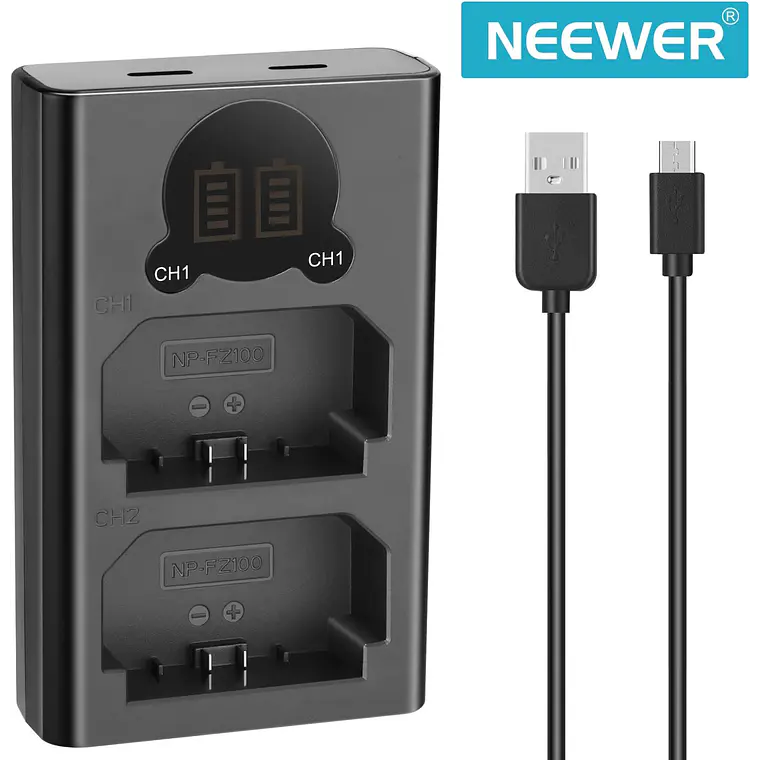 Cargador Dual USB Neewer para Baterías NP-FZ100​ 1