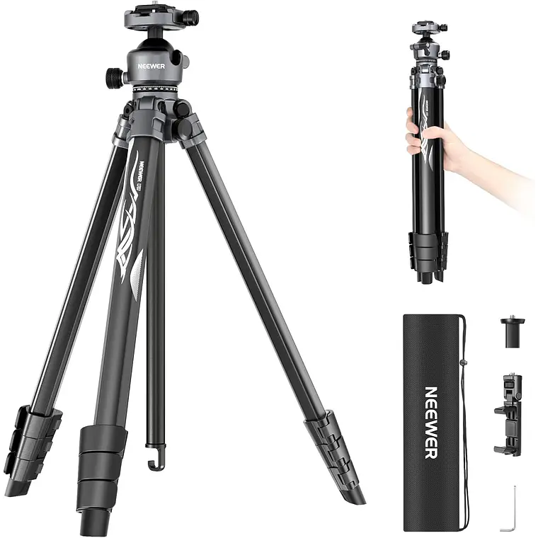 Trípode de Viaje Aluminio Neewer LT07 156 cm con Rótula Bola 1