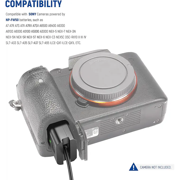 Adaptador Neewer AC-PW20 con Acoplador CC para Sony 3