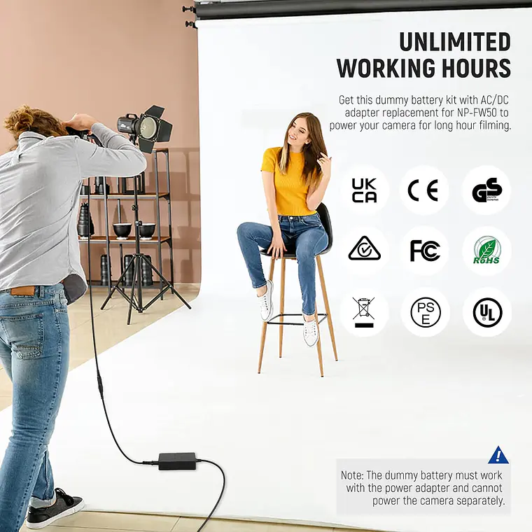 Adaptador Neewer AC-PW20 con Acoplador CC para Sony 2