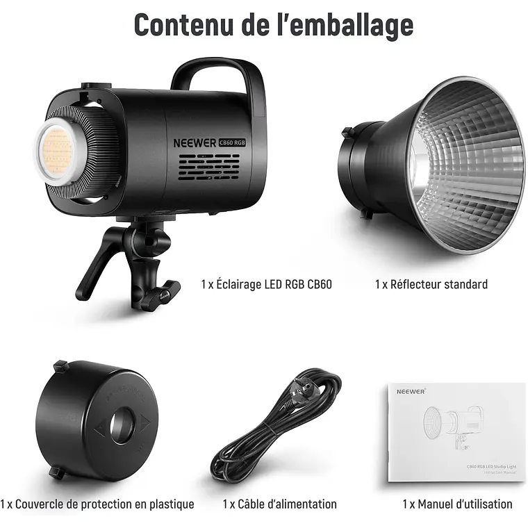 Luz RGB COB Neewer CB60 70W con Control 2.4G/App 4