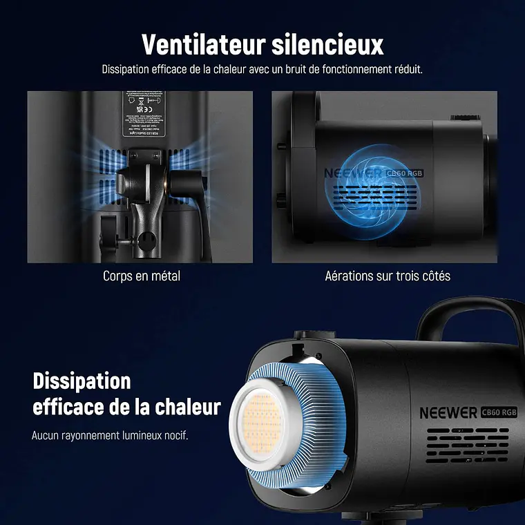 Luz RGB COB Neewer CB60 70W con Control 2.4G/App 9