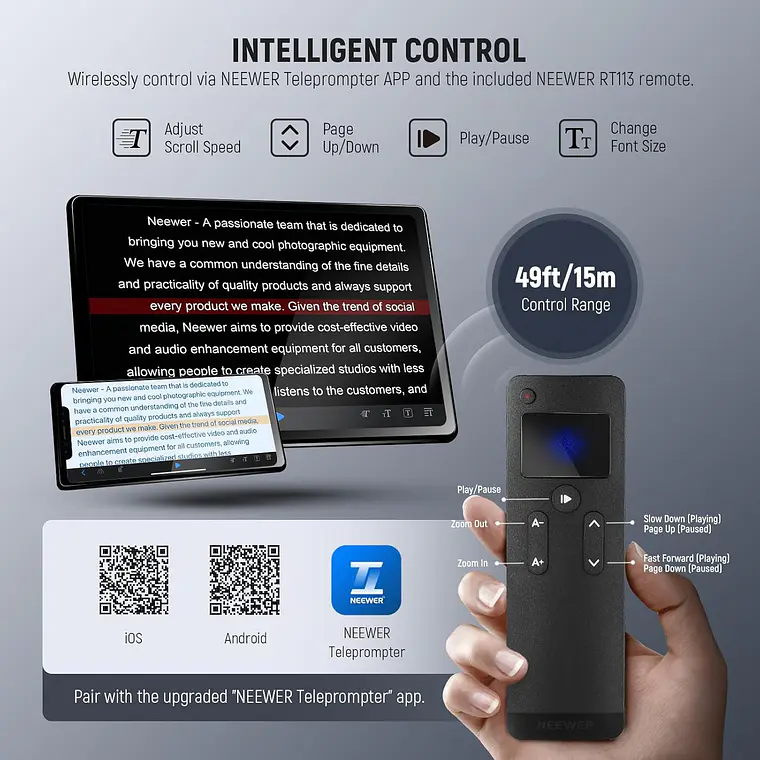 Teleprompter Neewer X12 II para Cámara y Tableta 3