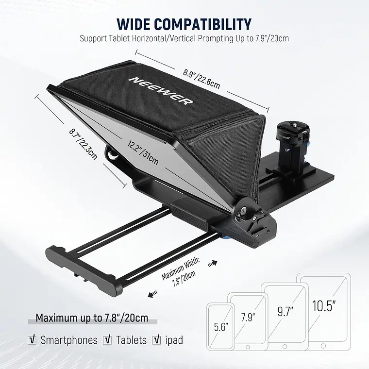 Teleprompter Neewer X12 II para Cámara y Tableta 6