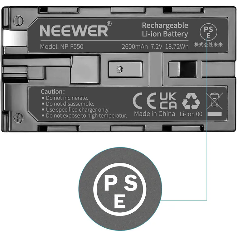 Batería de repuesto Neewer 2600mAh para Sony NP-F550/570/530 7