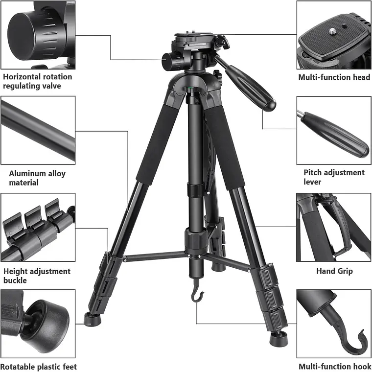 Trípode Monopod Neewer 177 cm Aleación Aluminio para Cámaras 5