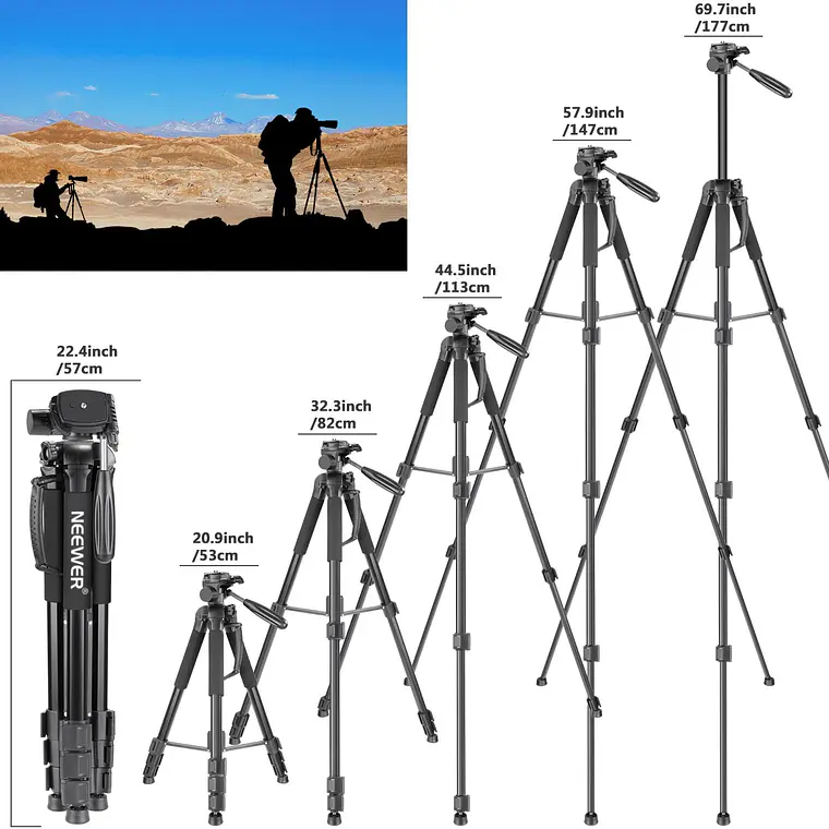 Trípode Monopod Neewer 177 cm Aleación Aluminio para Cámaras 6