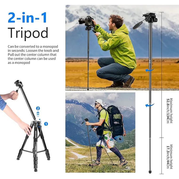 Trípode Monopod Neewer 177 cm Aleación Aluminio para Cámaras 2