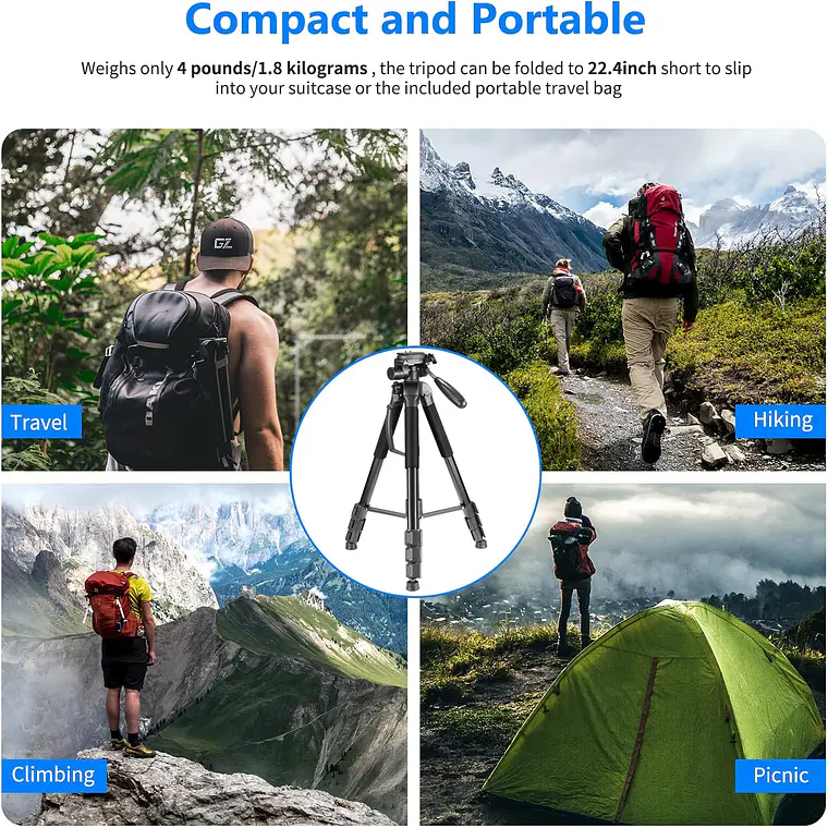 Trípode Monopod Neewer 177 cm Aleación Aluminio para Cámaras 7