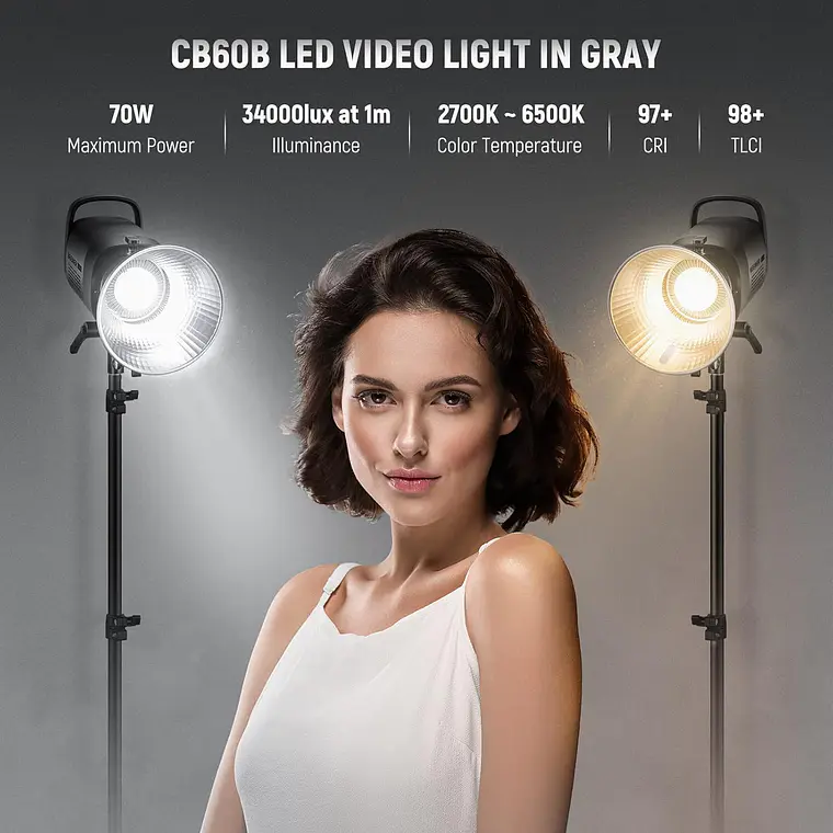 Luz LED Bicolor Neewer CB60B 70W con APP y Control 2.4G 2