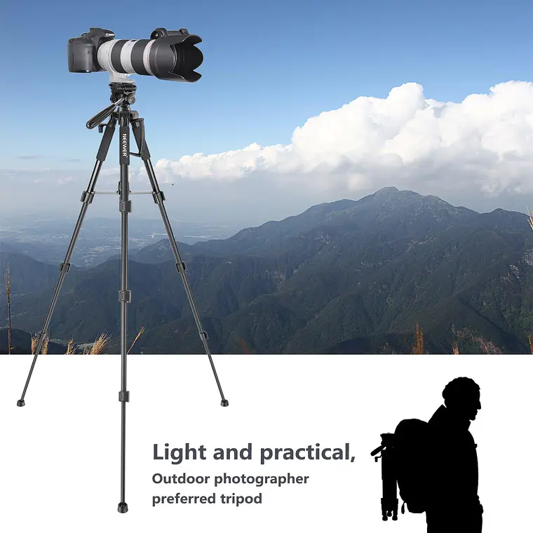 Trípode Aluminio Neewer SAB234 142 cm con Cabezal Panorámico 2