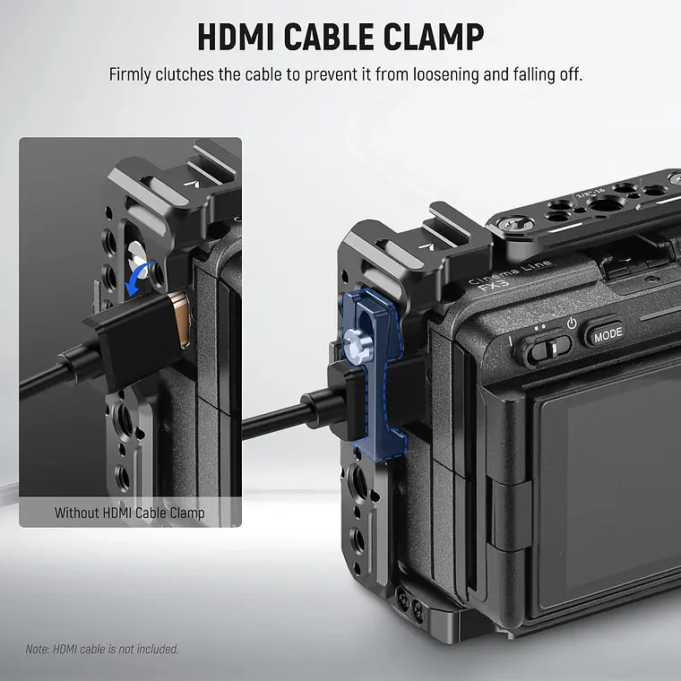 Jaula para Cámara Neewer FX3/FX30 con Abrazadera Cable HDMI 8