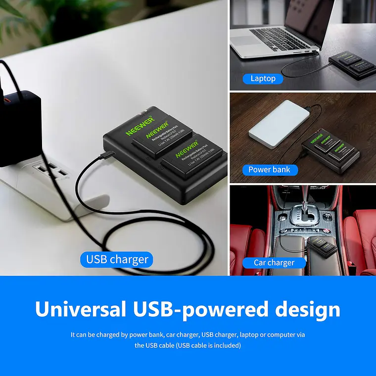 Set 2 Baterías LP-E17 y Cargador USB Neewer para Canon 3