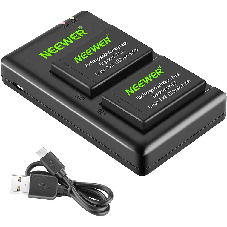 Set 2 Baterías LP-E17 y Cargador USB Neewer para Canon 1