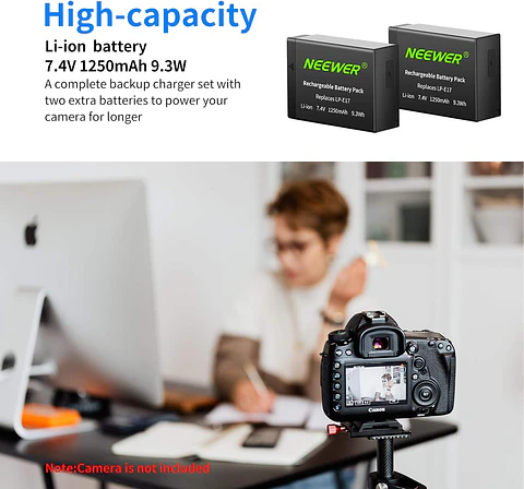 Set 2 Baterías LP-E17 y Cargador USB Neewer para Canon