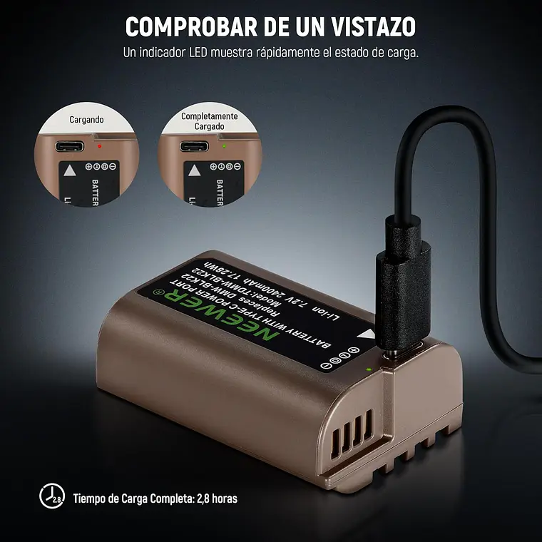 Batería Neewer DMW-BLK22 2400mAh para Lumix 2