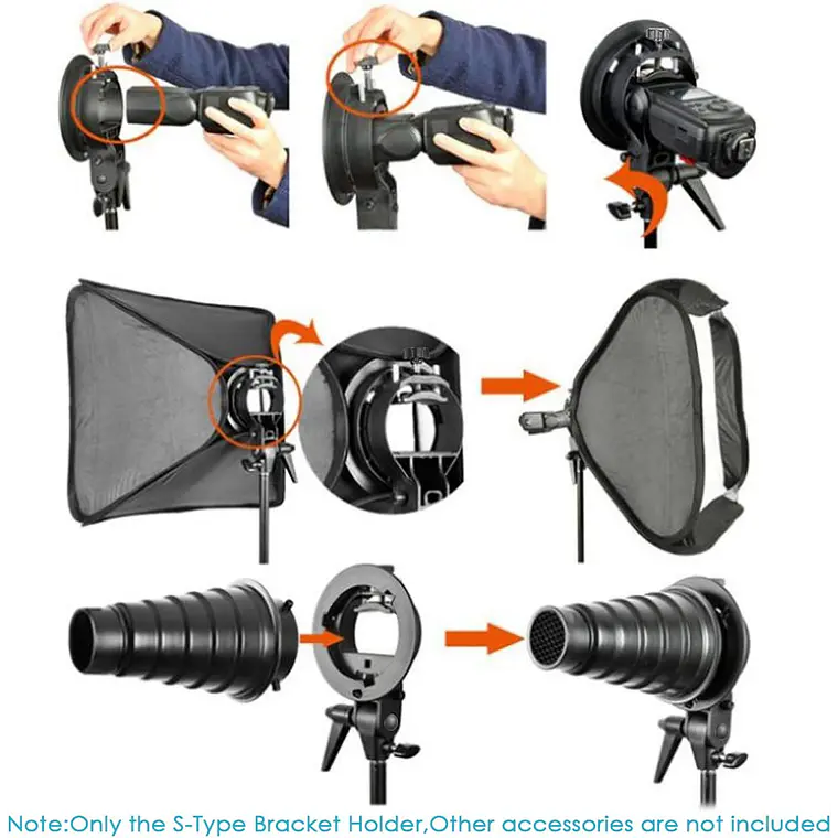  Soporte de montaje tipo S Neewer para flash Speedlite 4