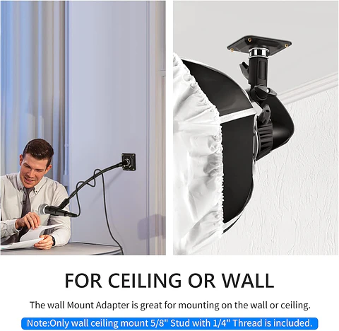 Soporte Techo/Pared Neewer con Espiga 5/8" y Rosca 1/4"
