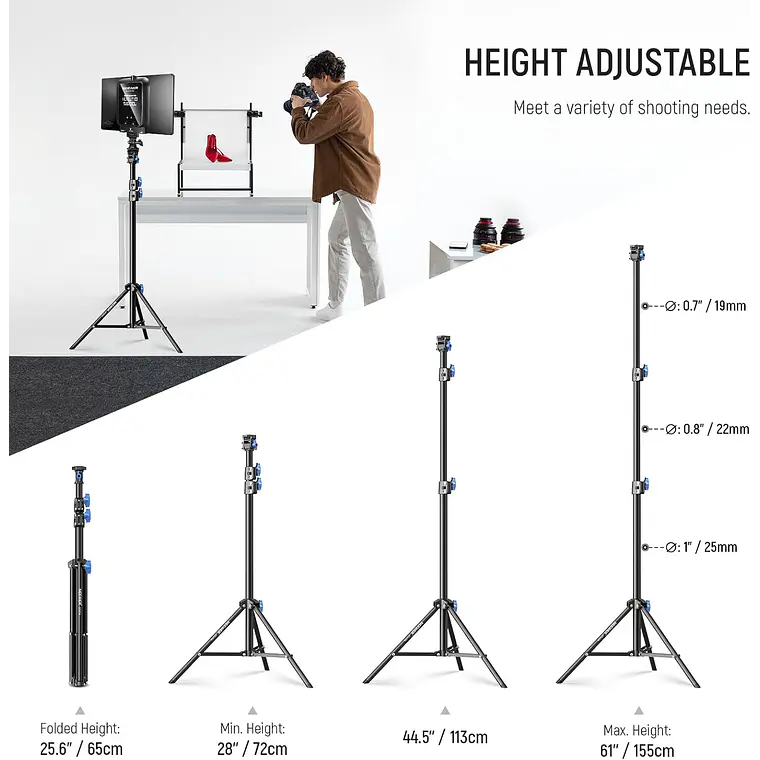 Trípode de Iluminación NEEWER de 72 a 155 cm 5