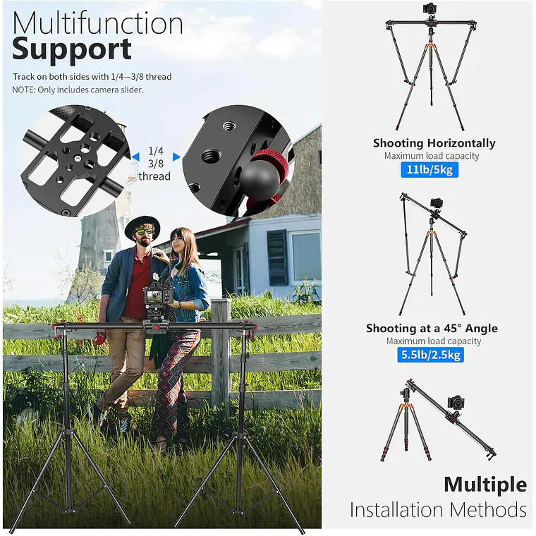 Slider Motorizado Neewer ER1 de Fibra de Carbono 100 cm 8