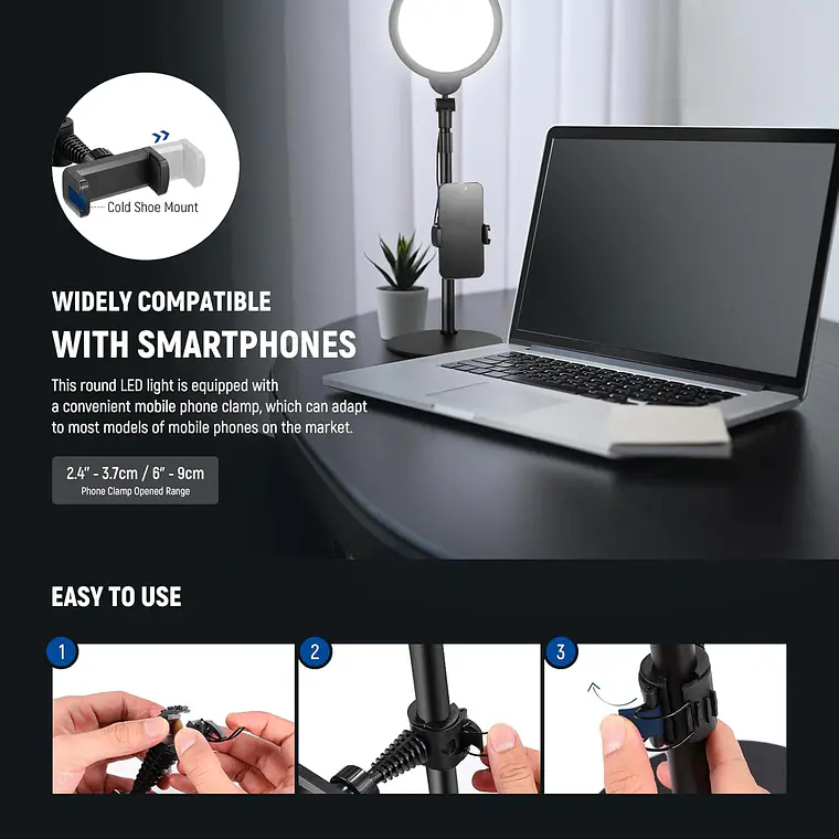 Kit de Luz Selfie Neewer R06 de 17,8 cm para Teléfonos 7