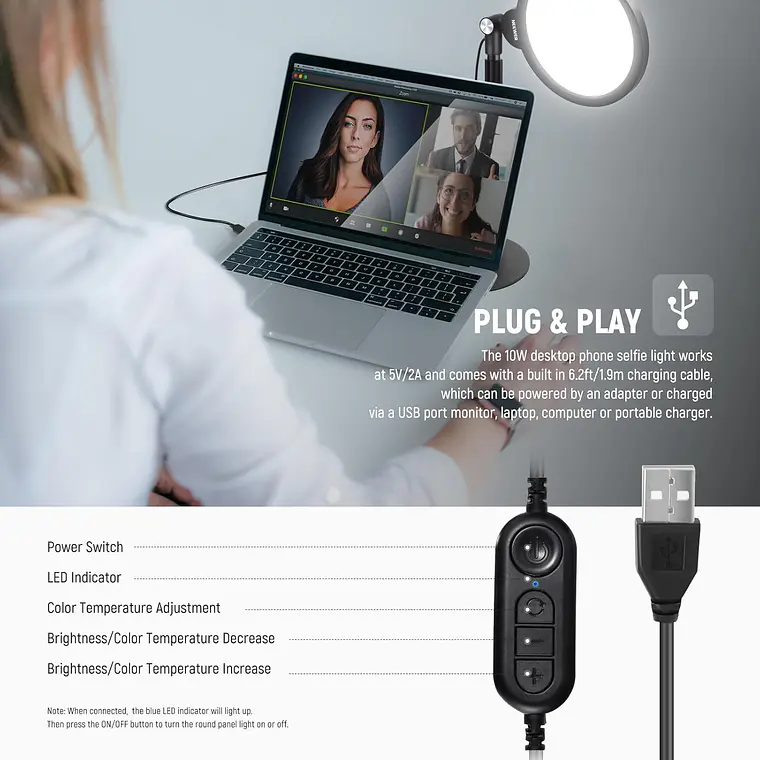Kit de Luz Selfie Neewer R06 de 17,8 cm para Teléfonos 4