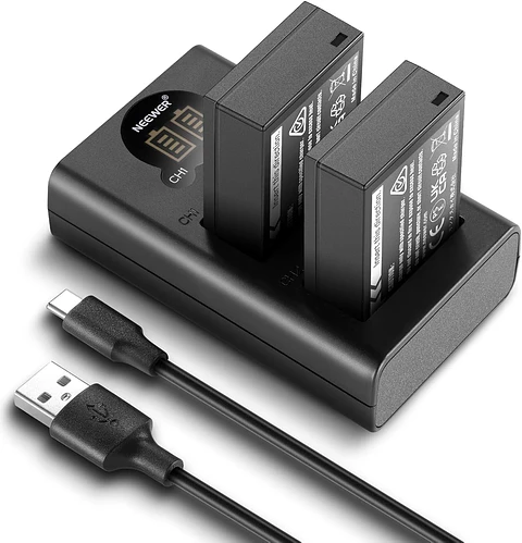 Kit 2 Baterías Neewer NP-W126 1140mAh con Cargador USB-C