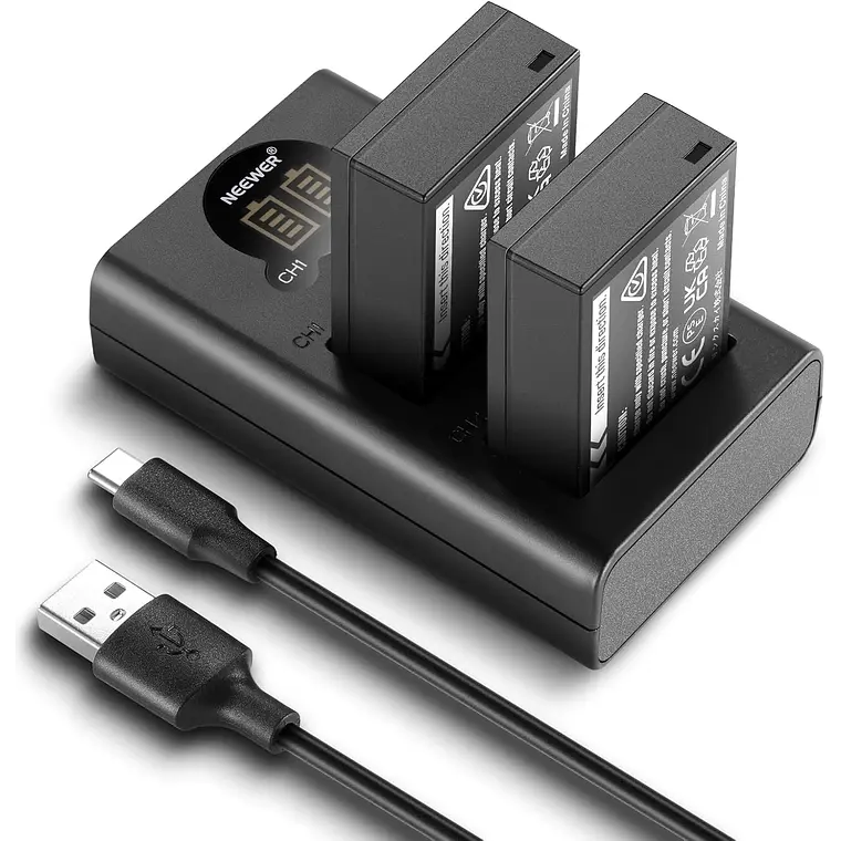 Kit 2 Baterías Neewer NP-W126 1140mAh con Cargador USB-C 1