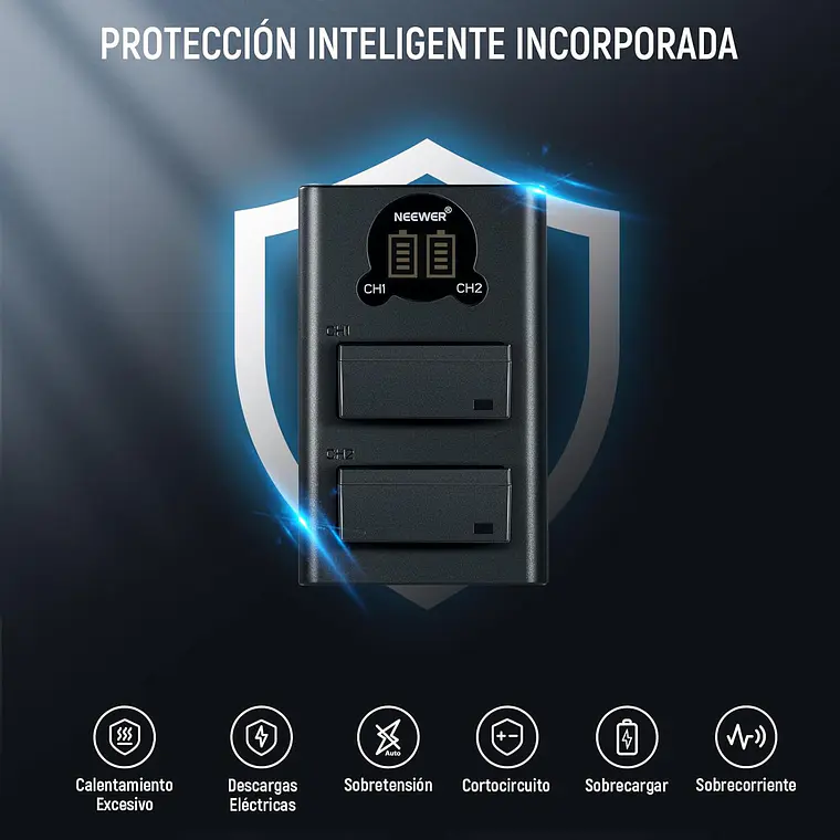Kit 2 Baterías Neewer NP-W126 1140mAh con Cargador USB-C 7