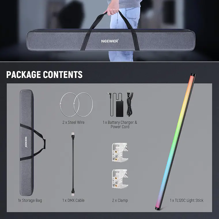 Tubo de Luz RGB Neewer TL120C 120 cm con Control App 3