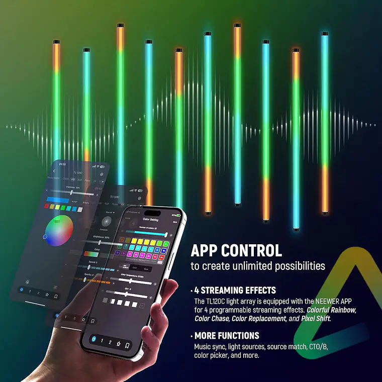 Tubo de Luz RGB Neewer TL120C 120 cm con Control App 4