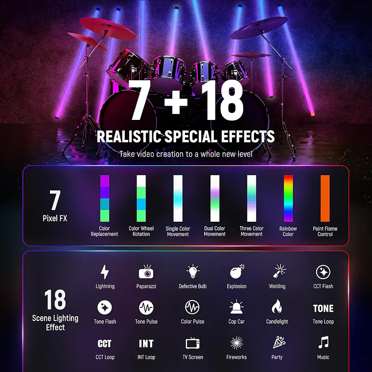 Tubo de Luz RGB Neewer TL120C 120 cm con Control App 6