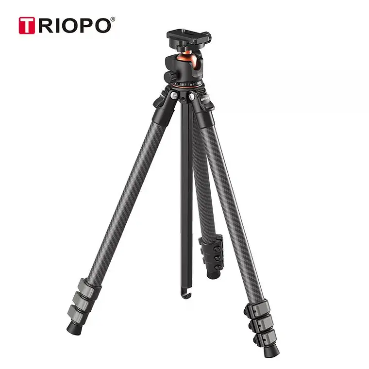 Trípode de Fibra de Carbono Triopo TS-254B+X2  Para Cámaras de Hasta 5Kg 1