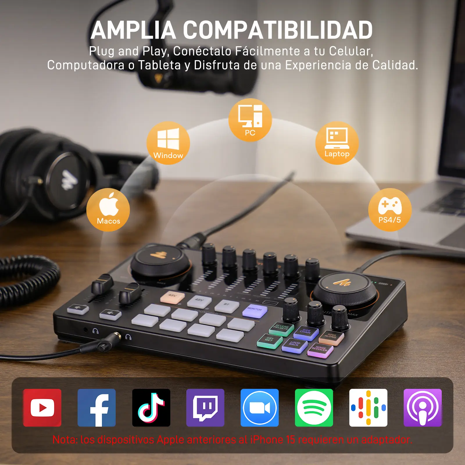 Interfaz de Audio Maonocaster AME2 Gen 2 para Podcasting 7