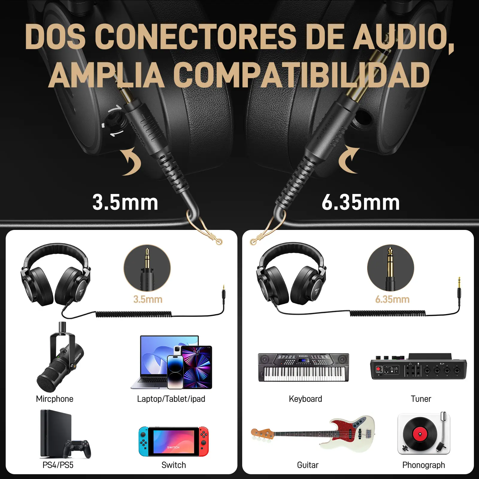 Audífonos de Estudio Maono MH700 para Monitoreo Profesional 6