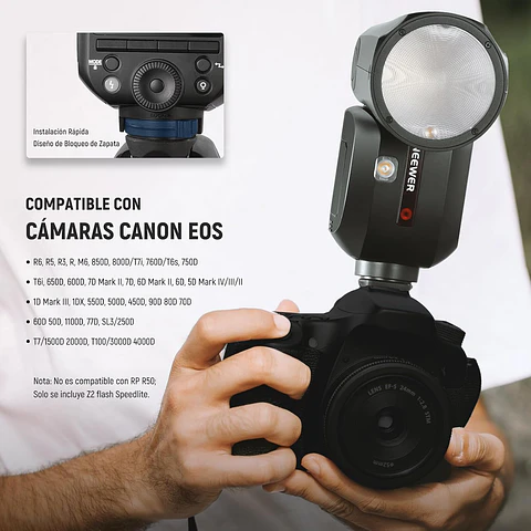 Flash Speedlite Neewer Z2-C TTL Cabezal Redondo para Canon