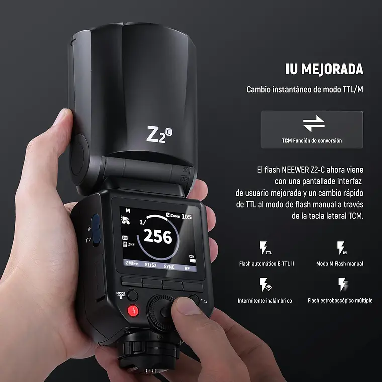 Flash Speedlite Neewer Z2-C TTL Cabezal Redondo para Canon 4
