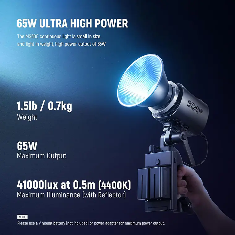 Foco de mano con luz LED RGB para video Neewer MS60C 2