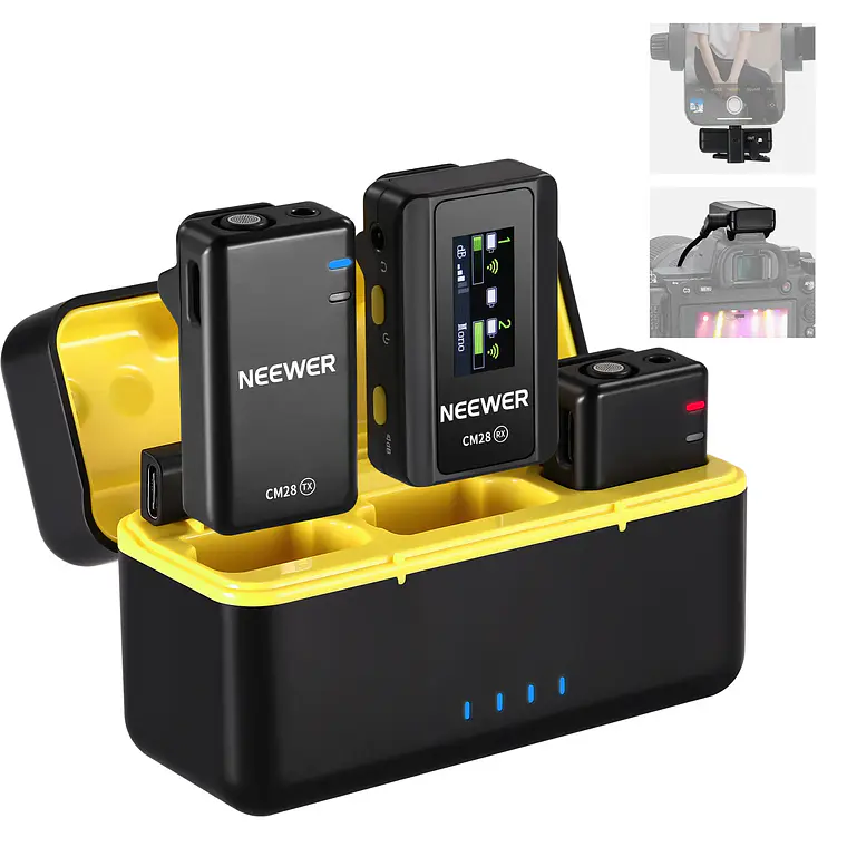 Sistema de micrófono de solapa inalámbrico Neewer CM28 1