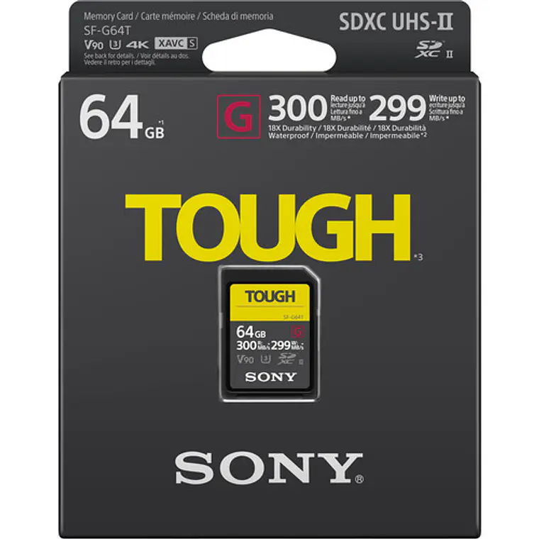 Tarjeta de memoria Sony SDXC UHS-II serie SF-G TOUGH 64 GB 3