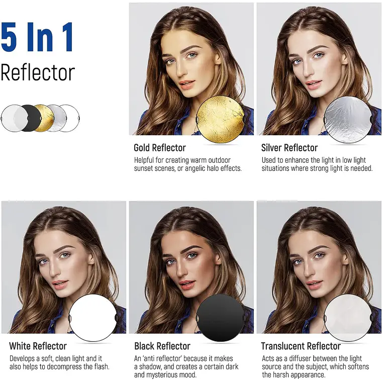 Reflector Neewer 5 en 1 Plegable de 80 cm con Asas 4