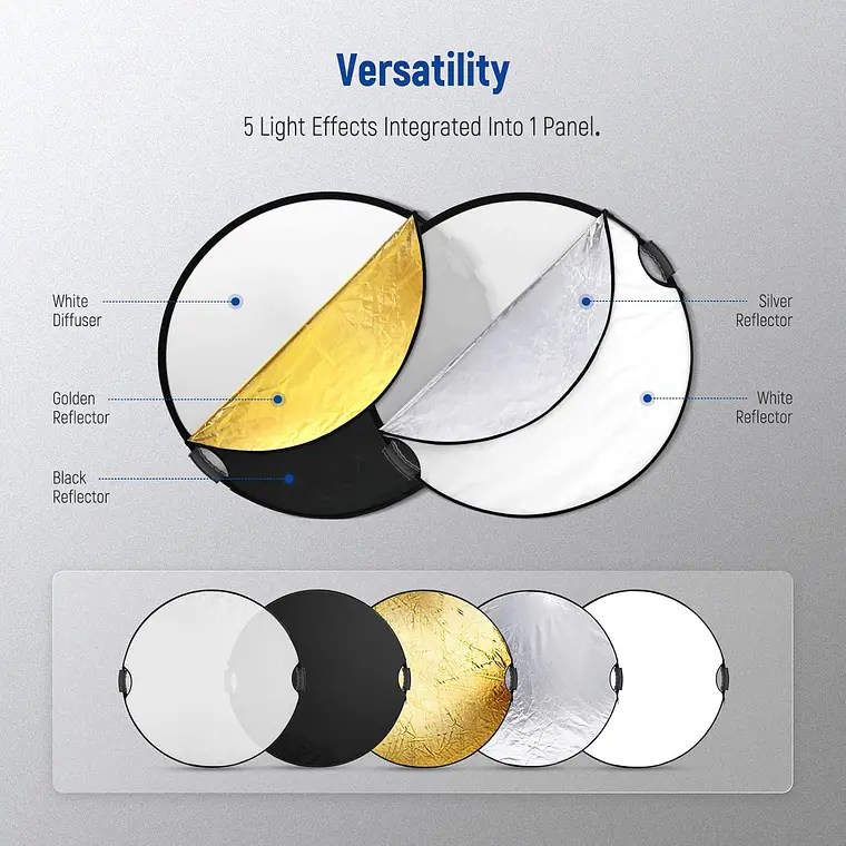 Reflector Neewer 5 en 1 Plegable de 80 cm con Asas 8