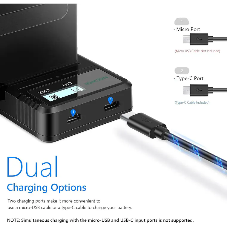 Cargador Dual USB Neewer para Baterías Sony NP-F 6