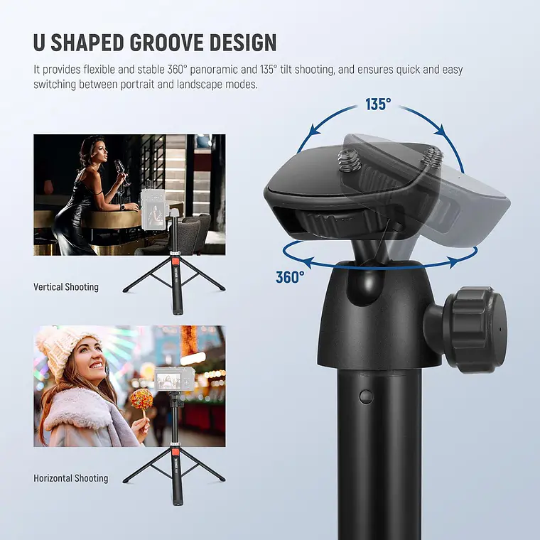 Trípode de Viaje Neewer TS05 160 cm para Teléfono y Cámara 9