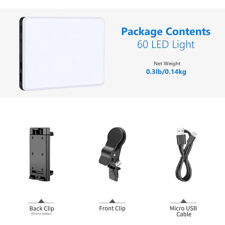 Luz LED Neewer NL-60AI con Clip para Videollamadas 4
