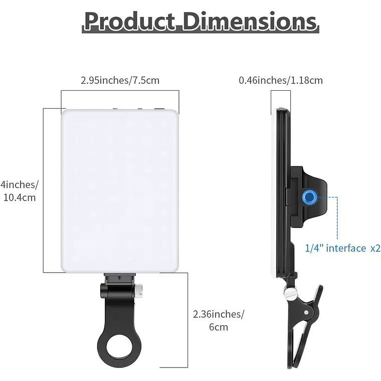 Luz LED Neewer NL-60AI con Clip para Videollamadas 5