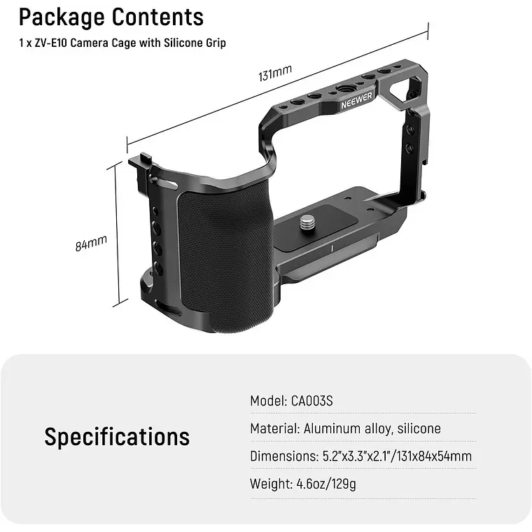 Jaula Neewer CA003S para Sony ZV-E10 con Empuñadura 2