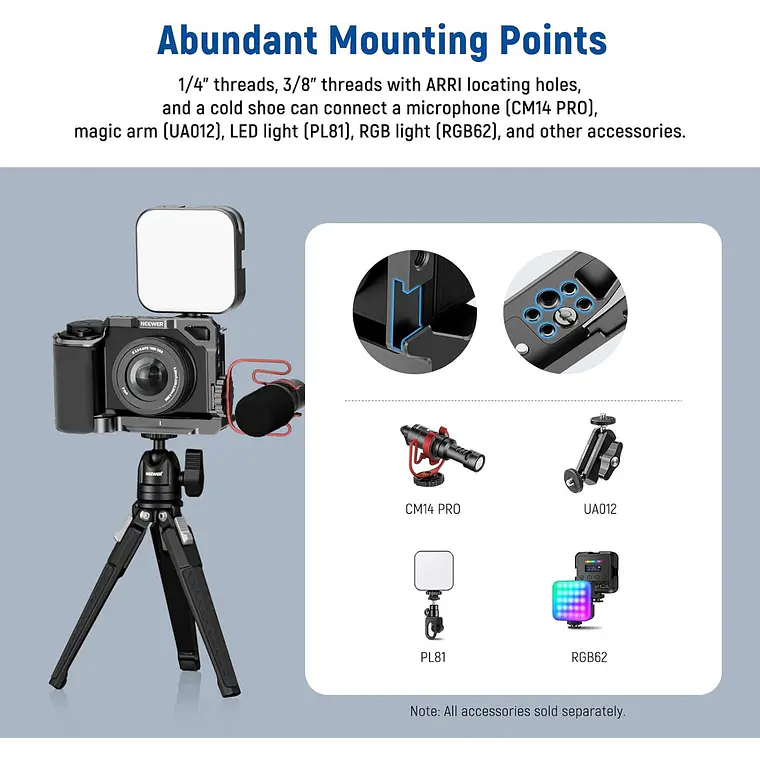 Jaula Neewer CA003S para Sony ZV-E10 con Empuñadura 7