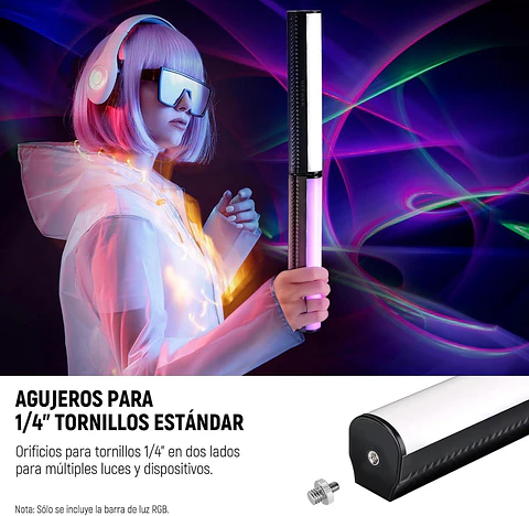 Tubo de luz led RGB Magnética Neewer TL21C con Control por App