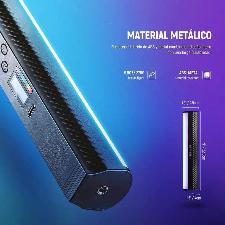 Tubo de luz led RGB Magnética Neewer TL21C con Control por App 4